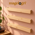 magelogri™ GrainRail Wooden Vinyl Record Wall Ledges, Floating Album Cover Display Shelves, Set of 3