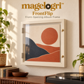 magelogri™ FrontFlip Vinyl Record Album Frame, Front-Opening LP Cover Wall Display