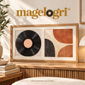 magelogri™ DoubleTake Vinyl Record and Album Cover Frame, Side-by-Side LP Wall Display